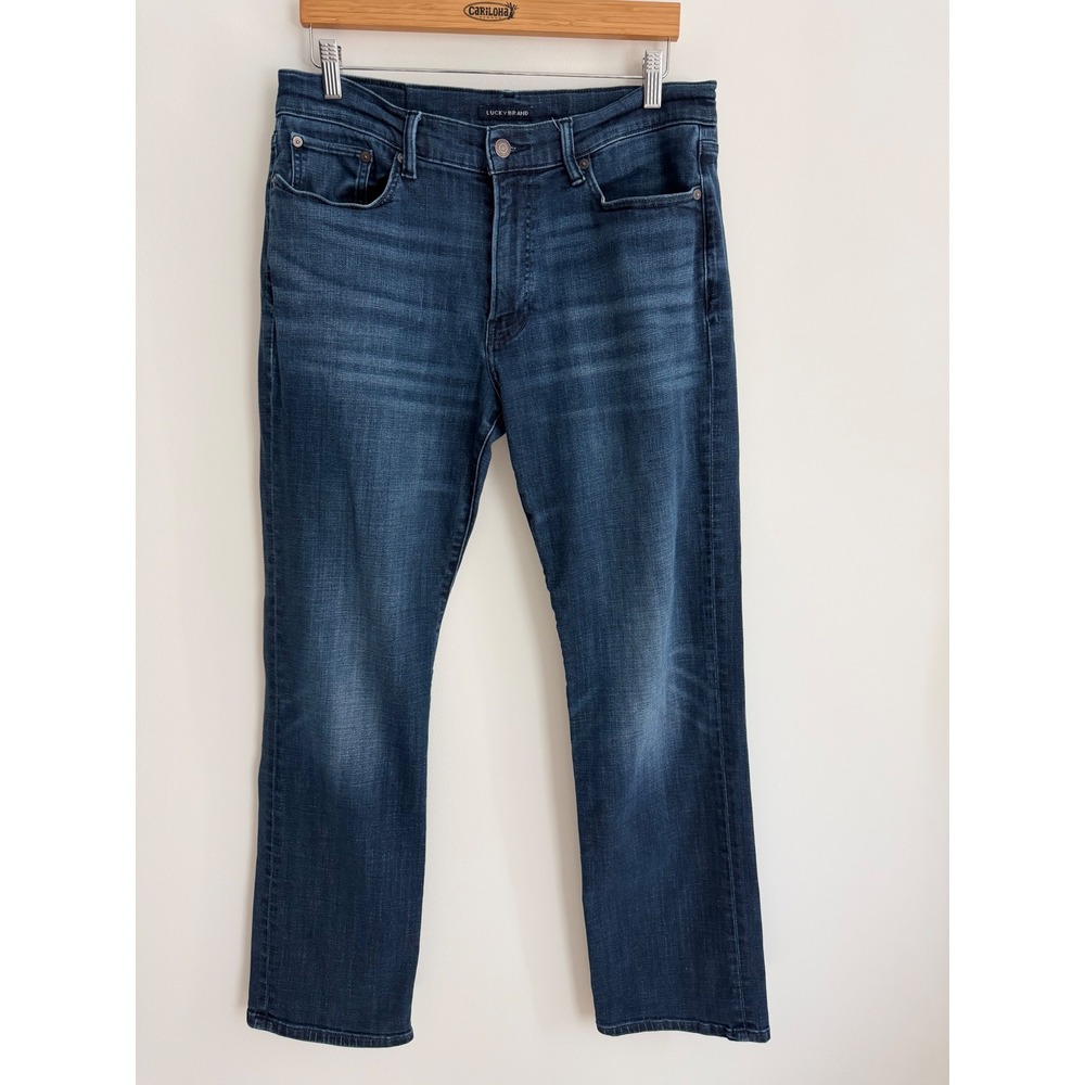 Lucky Brand Mens Straight Leg Jeans 33x32 Dark Wash Minimalist Preppy 7M12737